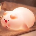 Ver mais imagens de Luminária Abajur Led Porquinho Pet Recarregável Rgb Silicone Infantil Luz Noturna Touch Usb