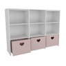 Estante de Nichos com Baús Organizadores Coração Stella 100% Mdf Woodcore - 5
