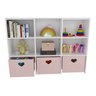 Estante de Nichos com Baús Organizadores Coração Stella 100% Mdf Woodcore - 4