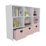 Estante de Nichos com Baús Organizadores Coração Stella 100% Mdf Woodcore - 3