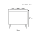 Ver imagem 3 de Balcão Cooktop Compacto 79 Cm com Tampo 2 Portas - Andréia: Amendoa/preto