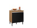 Ver imagem 2 de Balcão Cooktop Compacto 79 Cm com Tampo 2 Portas - Andréia: Amendoa/preto