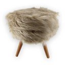 Ver imagem 2 de Banqueta Puff Pé Madeira Pelucia Alta Bege 46cm Altura