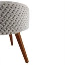 Ver imagem 3 de Banqueta Puff Pé Madeira Crochê Branco Off 46cm Altura