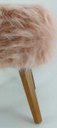 Ver imagem 3 de Banqueta Puff Pé Madeira Pelucia Alta Rosa Gold 46cm Altura