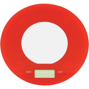 COLORES BALANÇA DIGITAL 2x20x20cm 5Kg VIDRO VERMELHO