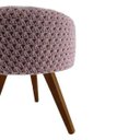 Ver imagem 2 de Banqueta Puff Bergen Pé Madeira Crochê Rosa 46cm Altura