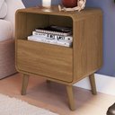 Ver imagem 4 de Mesa Cabeceira Quarto 47cm 1 Gaveta Nuvia Castanho C06 - Mpozenato