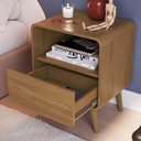 Ver imagem 3 de Mesa Cabeceira Quarto 47cm 1 Gaveta Nuvia Castanho C06 - Mpozenato