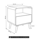 Ver imagem 2 de Mesa Cabeceira Quarto 47cm 1 Gaveta Nuvia Castanho C06 - Mpozenato