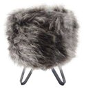 Ver imagem 1 de Banqueta Puff Pé de Ferro Industrial Pelucia Alta 47cm