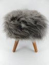 Ver imagem 3 de Banqueta Puff Pé Madeira Pelucia Alta Malte 46cm Altura