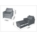Ver imagem 4 de Poltrona Cama Meca_mm que Se Transforma em Sofá Cama Solteiro Resistente e Confortável em Sarja Algo