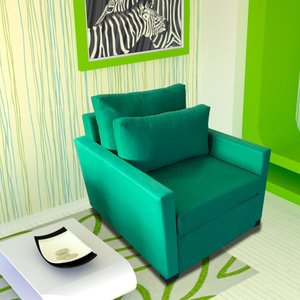 Poltrona Cama Meca_MM que se Transforma em Sofá Cama Solteiro Resistente e Confortável em Sarja Algo