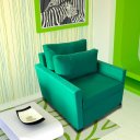 Ver imagem 1 de Poltrona Cama Meca_mm que Se Transforma em Sofá Cama Solteiro Resistente e Confortável em Sarja Algo