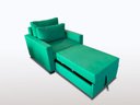 Ver imagem 2 de Poltrona Cama Meca_mm que Se Transforma em Sofá Cama Solteiro Resistente e Confortável em Sarja Algo