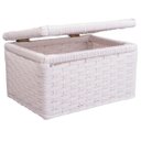 Ver imagem 1 de Baú Cesto Caixa Organizadora Fibra Sintética 27x20x17 Branco