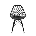 Ver imagem 4 de Conjunto Mesa Redonda Eames Black 90cm + 4 Cadeiras Kaila Dsw Sala Cozinha Jantar La Mobilia