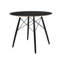 Ver imagem 7 de Conjunto Mesa Redonda Eames Black 90cm + 4 Cadeiras Kaila Dsw Sala Cozinha Jantar La Mobilia