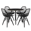 Ver imagem 2 de Conjunto Mesa Redonda Eames Black 90cm + 4 Cadeiras Kaila Dsw Sala Cozinha Jantar La Mobilia