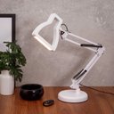 Ver imagem 1 de Luminária de Mesa Abajur Desk Branco com Led para Leitura, Quartos, Escritório e Escrivaninhas
