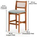 Ver imagem 3 de Banqueta Los Ozki Madeira Eucalipto Cedro Tecido 283C Corda Redonda Canela