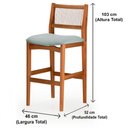 Ver imagem 2 de Banqueta Los Ozki Madeira Eucalipto Cedro Tecido 283C Corda Redonda Canela