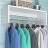 Cabideiro Prateleira Araras Roupas 60x20x25x Cm Mdf Branco - 2