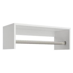 Cabideiro Prateleira Araras Roupas 60x20x25x Cm Mdf Branco - 1