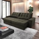 Ver imagem 7 de Sofá Retrátil Reclinável Zurique 2,30m Suede Velut Tabaco Molas no Assento - King House