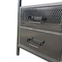 Ver imagem 3 de Mesa de Cabeceira de Madeira e Ferro na Cor Preta - com 2 Gavetas e 1 Nicho Vazado