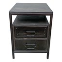 Ver imagem 4 de Mesa de Cabeceira de Madeira e Ferro na Cor Preta - com 2 Gavetas e 1 Nicho Vazado