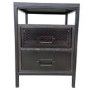 Ver imagem 6 de Mesa de Cabeceira de Madeira e Ferro na Cor Preta - com 2 Gavetas e 1 Nicho Vazado