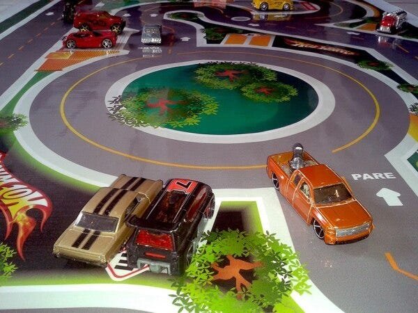 Pista Tapete em Lona para Brincar de Carrinhos Miniaturas Infantil Kids - 1,20x060m - 4
