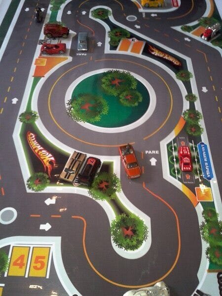 Tapete Para Brincar Lona Pista Hot Wheels Cidade 150x100cm