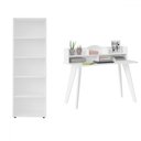 Ver imagem 2 de Mesa Escrivaninha Sofia com Estante para Livros Branco - Pnr Móveis