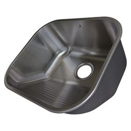 Tanque para Lavanderia de Aço Inoxidável Escovado com Ralo - 2