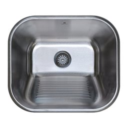 Tanque para Lavanderia de Aço Inoxidável Escovado com Ralo - 1