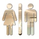 Ver imagem 2 de Placa Indicativa de Sinalização Banheiro Acrílico Espelhado