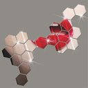 Ver imagem 2 de Espelho em Acrilico Decorativo Hexagonal Kit com 10 Peças