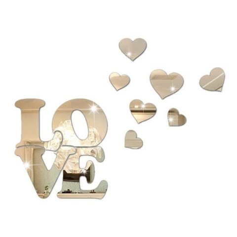 Espelho Decorativo em Acrílico Love com Corações Presente
