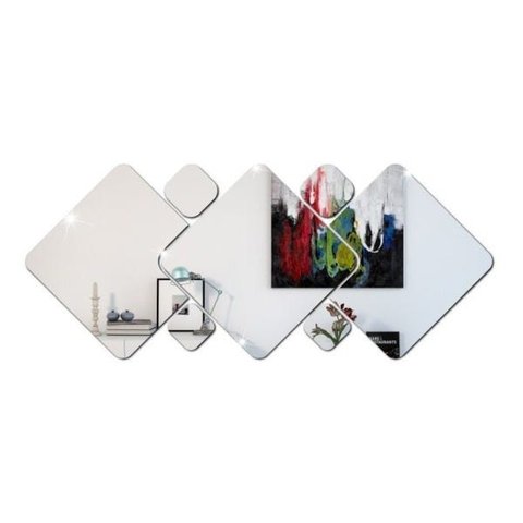 Espelho Decorativo 7 Peças em Acrílico Sala Quarto