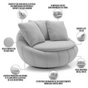 Ver imagem 7 de Kit 02 Poltronas Decorativa Giratória Kira M03 Veludo Cinza - Lyam Decor