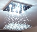 Ver imagem 1 de Lustre de Cristal para Quarto,Sala com 50cm de Alt. Base de Inox 30x30cm com 4 Lâmpadas Gu10 Inclusas