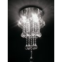 Ver imagem 1 de LUSTRE DE CRISTALPARA SALA DE ESTAR/JANTAR/QUARTO - BASE DE INOX DE 30 CM DE DIÂMETROS, COM 50 CM DE