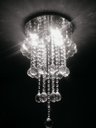 Ver imagem 1 de LUSTRE DE CRISTALPARA SALA DE ESTAR/JANTAR/QUARTO - BASE DE INOX DE 30 CM DE DIÂMETROS, COM 50 CM DE