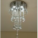 Ver imagem 3 de LUSTRE DE CRISTALPARA SALA DE ESTAR/JANTAR/QUARTO - BASE DE INOX DE 30 CM DE DIÂMETROS, COM 50 CM DE