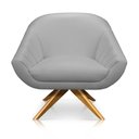 Ver imagem 4 de Kit 2 Poltronas Giratória Giovana Corino Cinza Base Madeira Ma30 - D'Rossi