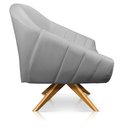 Ver imagem 6 de Kit 2 Poltronas Giratória Giovana Corino Cinza Base Madeira Ma30 - D'Rossi