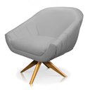 Ver imagem 5 de Kit 2 Poltronas Giratória Giovana Corino Cinza Base Madeira Ma30 - D'Rossi